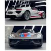 Porsche 918 Spyder Martini Sportwagen-Modell im Maßstab 1:18 aus Metallguss, mit Sound und Lichteffekten – ein tolles Geschenk für Kinder!
