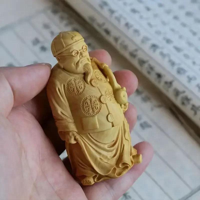 Boxwood Carving Bring Lucky Master Hand Home Fortune Making Living Room Decor