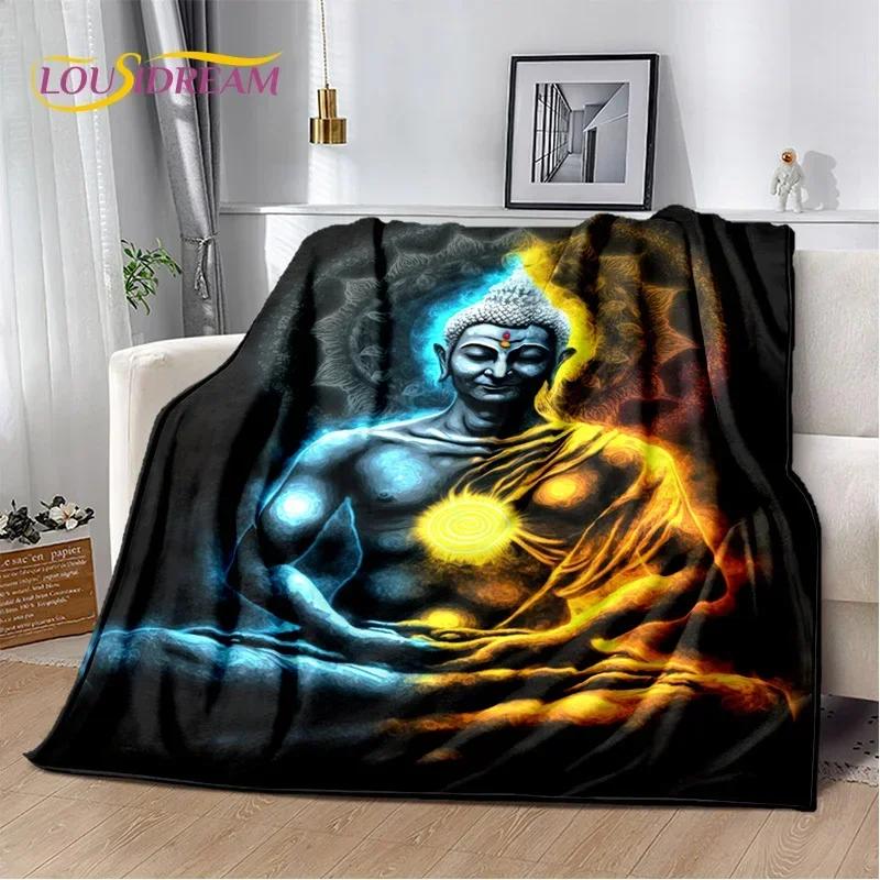 HD Buddha Buddhism Faith Meditating Religio Sakyamuni Bodhisattva Pray Blanket Soft Throw Blanket for Home Bedroom Beds Sofa Kid