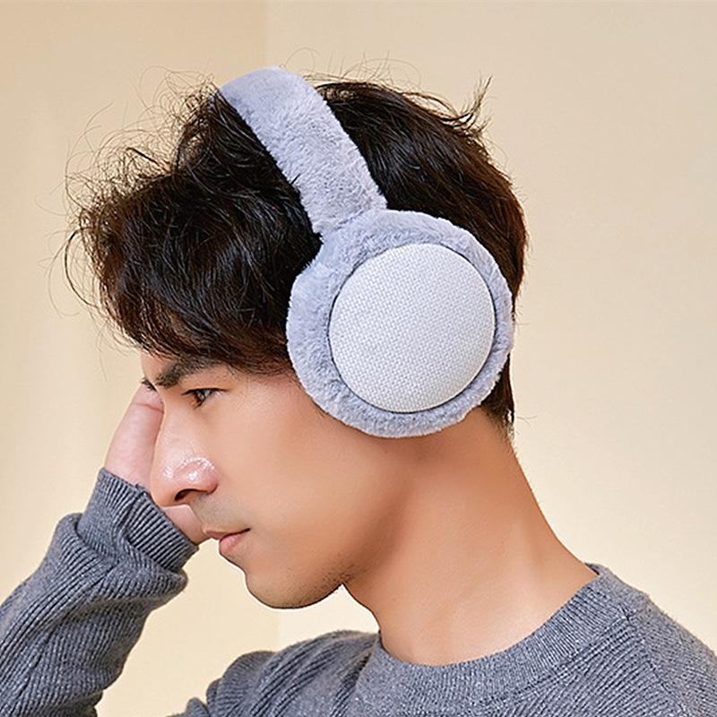 

Мужские зимние плюшевые складные наушники - толстые, теплые наушники для езды на велосипеде на открытом воздухе серый