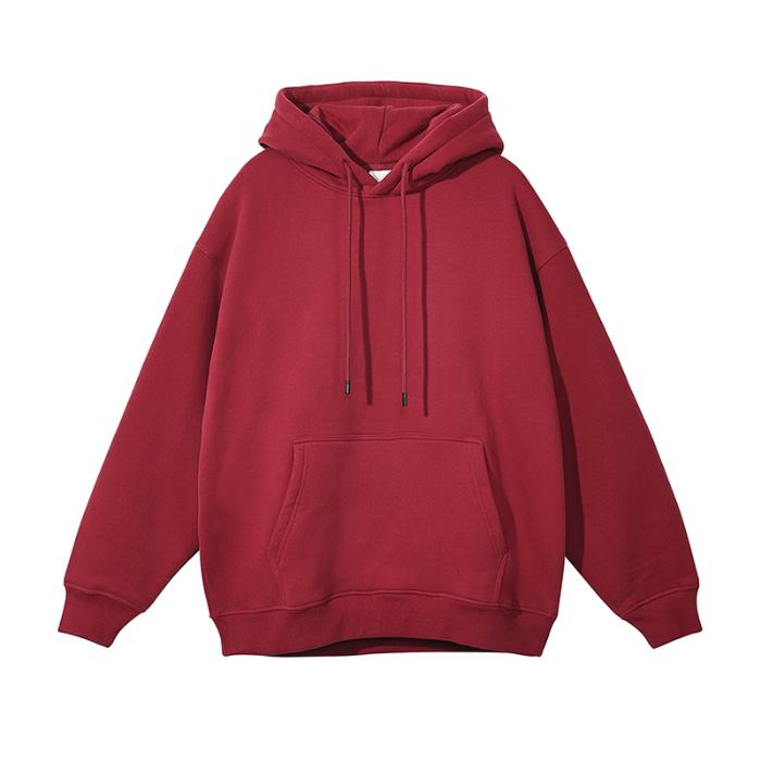 Unisex Pullover Women Men Couple Hoodie Autumn Winter Cotton Sweatshirt Solid Color Drawstring Pocket Loose Streetwear Casual Warm Pullover Top