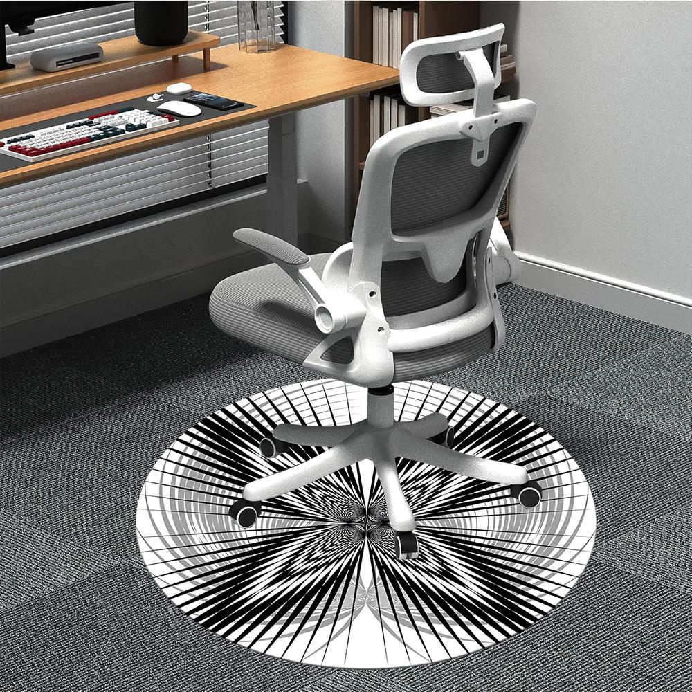 

1pc Geometric Circle Pattern Chair Carpet for Office Non Slip, Machine Washable Rug for Office, Room Holiday Decor for Christmas, Birthday Polyester 80cm