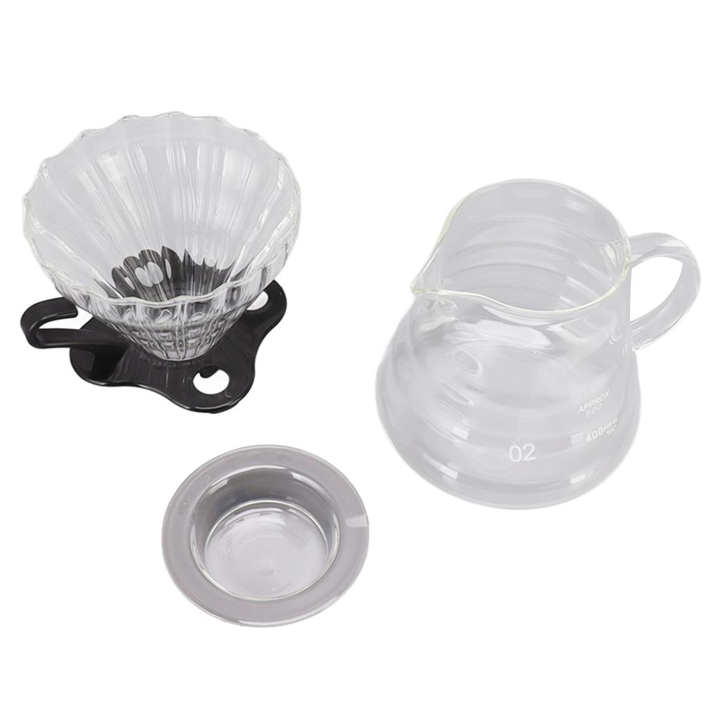 Pour Over Coffee Maker 600ML Glass Coffee Dripper Pot with Filter Cup and Paper for Home Shop