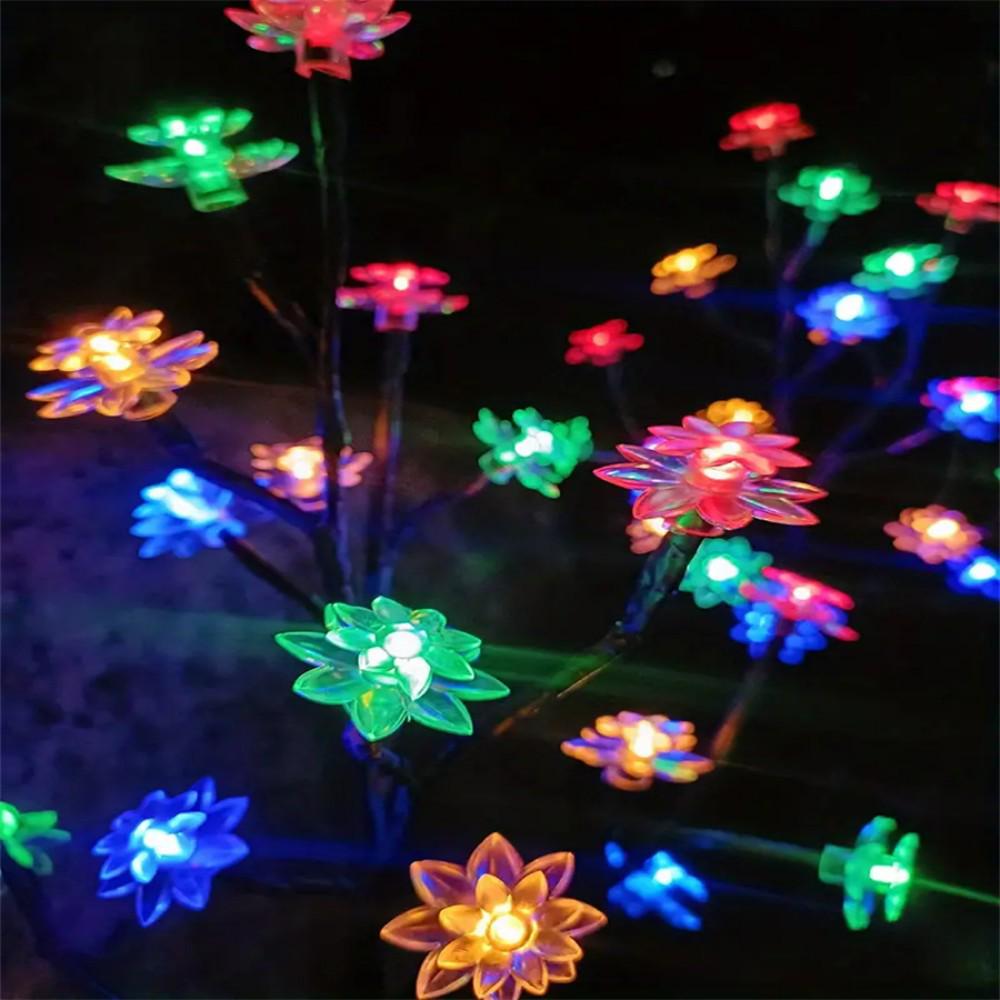 Solar Lotus Lamp: Waterproof Double-Layer Tree Branch Light for Garden and Balcony Decor