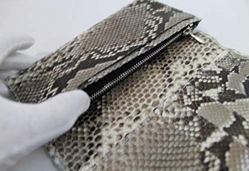 [High-end Kimono Store] [Top-Quality Python] Single-Piece Leather, Double-Sided Snakeskin Python Wallet, Long Wallet for Men and Women, Diamond