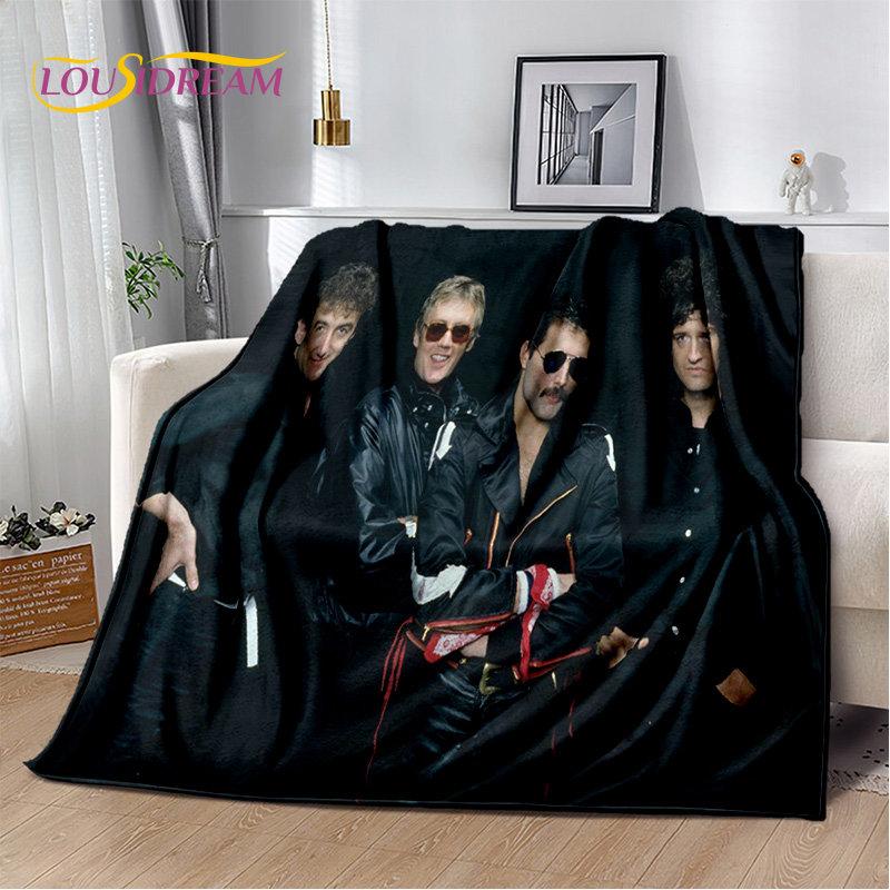 Freddie Mercury Queen-Rock-Band Soft Plush Blanket,Flannel Blanket Throw Blanket for Living Room Bedroom Bed Sofa Picnic Cover