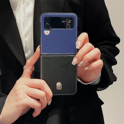 Funda con Patrón de Lichi 2023 Para Samsung Galaxy Z Flip 4 3 5g Moda Coreana Cubierta Anti-Golpes Para Flip3 Flip4