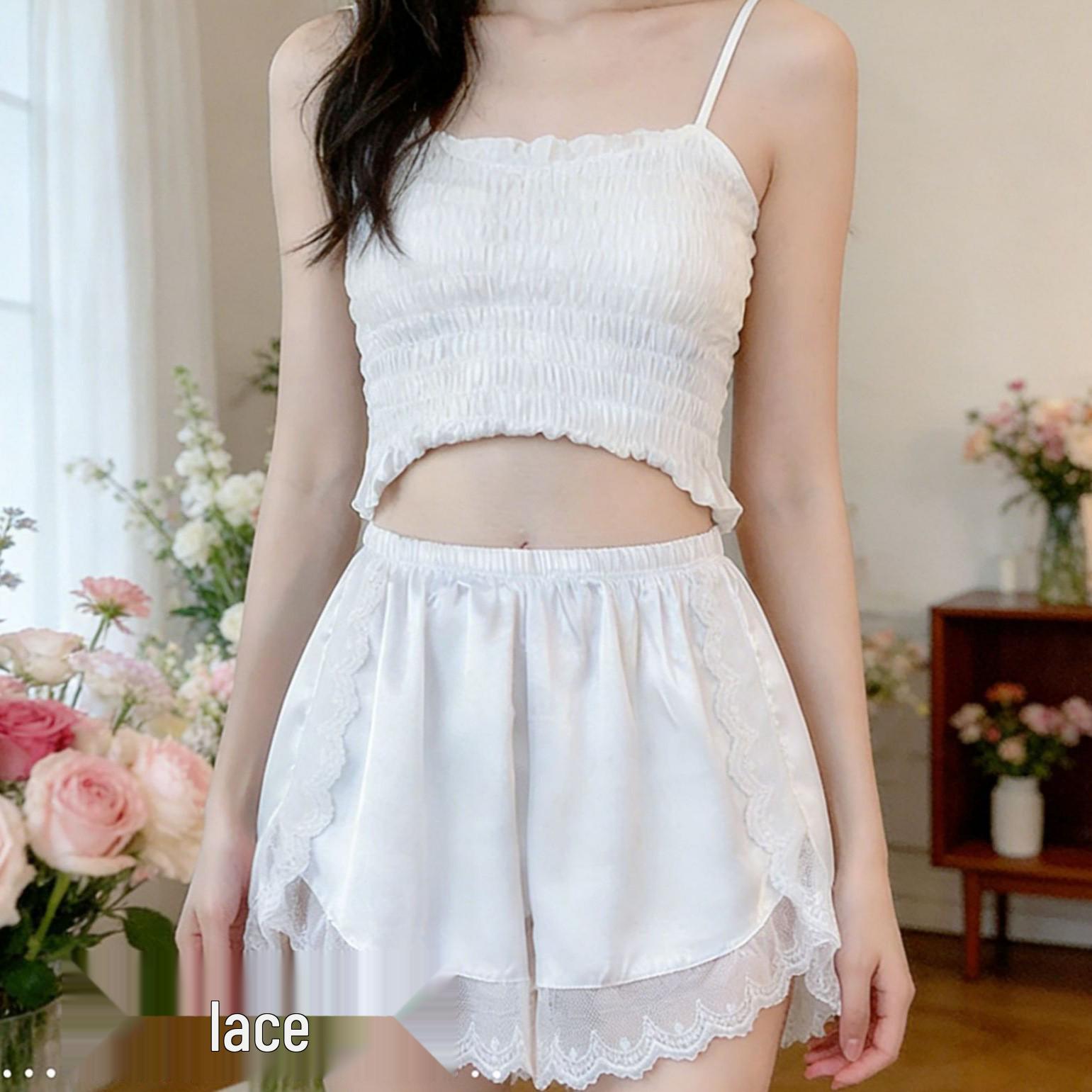 

Women s Ice Silk Lace Safety Shorts - Anti-Exposure, No Roll-Up, Wear Outside or as Base Layer XL (120-140 jin)