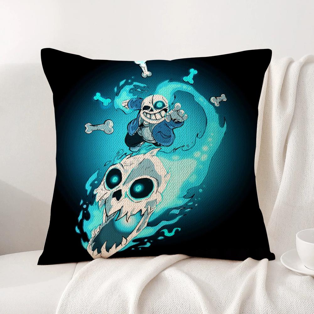 Game U-Undertale Cushion Cover Summer Coolness Linen Fabric Double-Sided Printing Pillow Case Sofa Home Decor Gift