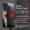 Creative The Ace of Spades Pattern Tempered Glass Phone Case for Samsung Galaxy A56 A72 A55 A54 A53 A52 A36 A15 A14 A13 5G Cover