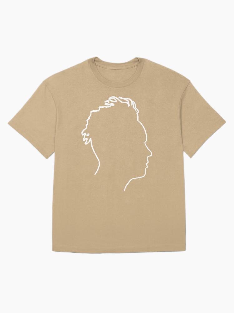 Depeche Mode Martin Gore Profile White Outline Black Background Oversized T-Shirt