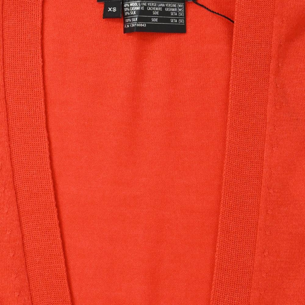 SalVatore Ferragamo Ferragamo V Neck Long Cardigan In Orange VirgIn Wool Orange