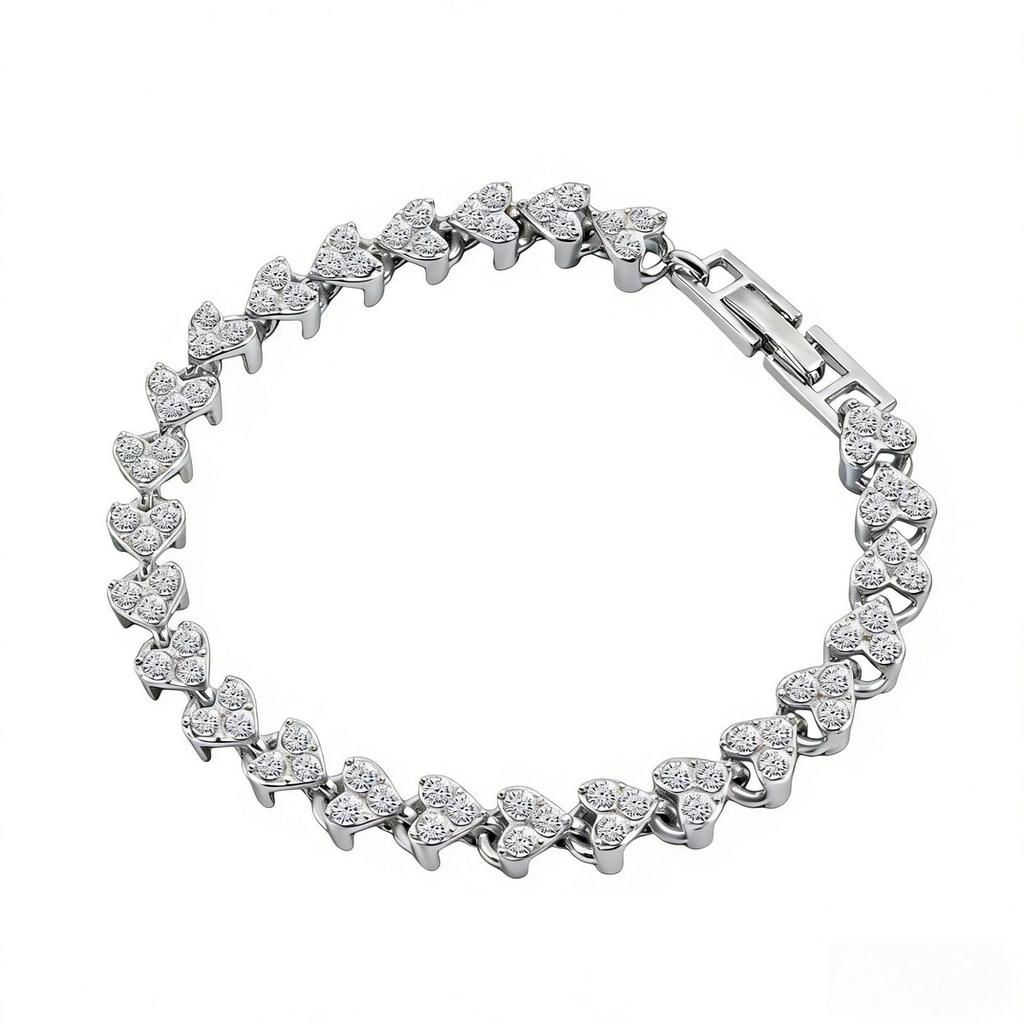 Luxury Full Diamond Roman Crystal Bracelet for Women, Sparkling Inlaid Stone Fashion Jewelry