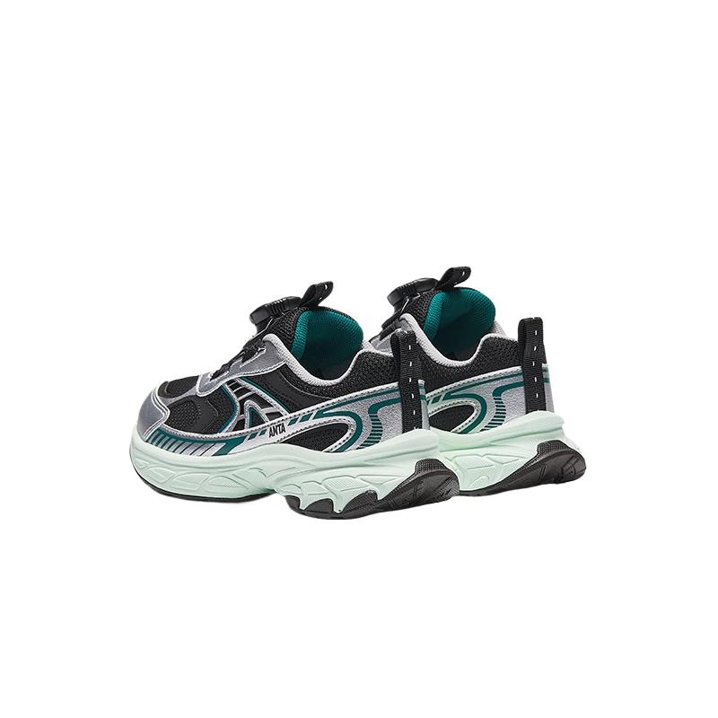 Anta Kids Comfortable Classic Fashion Versatile Non-Slip Wear-Resistant Low-Top Casual Shoes Kids Sneaker Silver Black 312519923-3