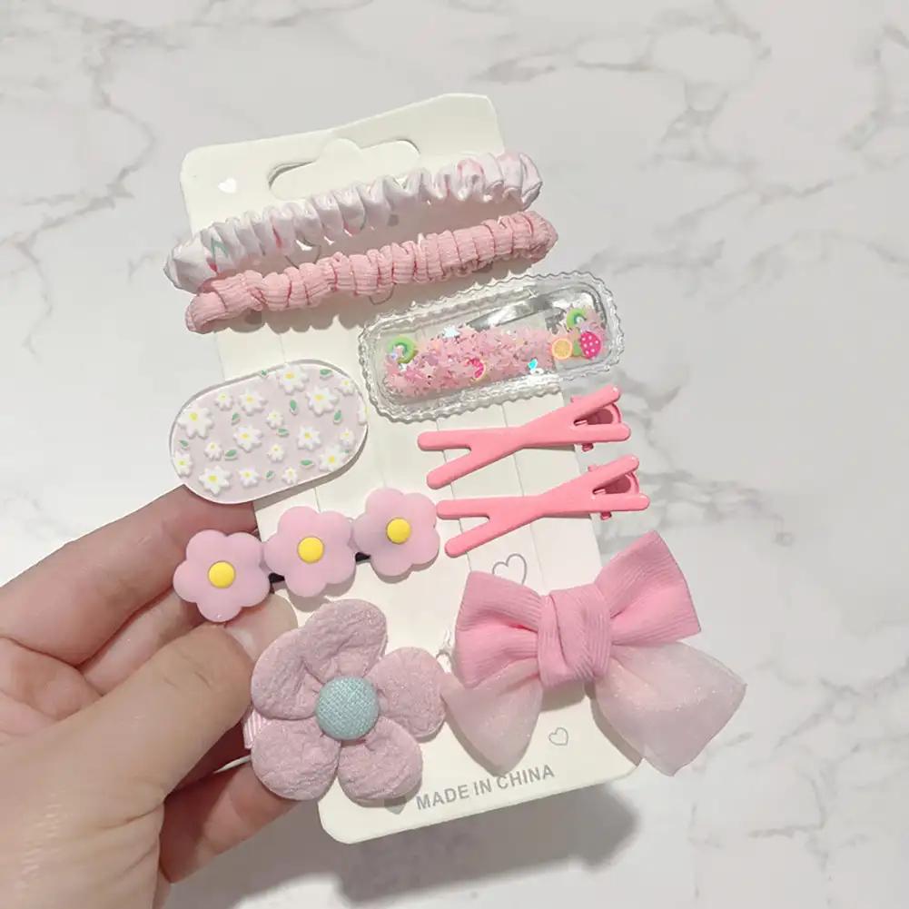 

9 шт. Детская плюшевая заколка для волос, красочные милые мультяшные заколки, боковые заколки для маленьких девочек, детские головные уборы, детские аксессуары для волос