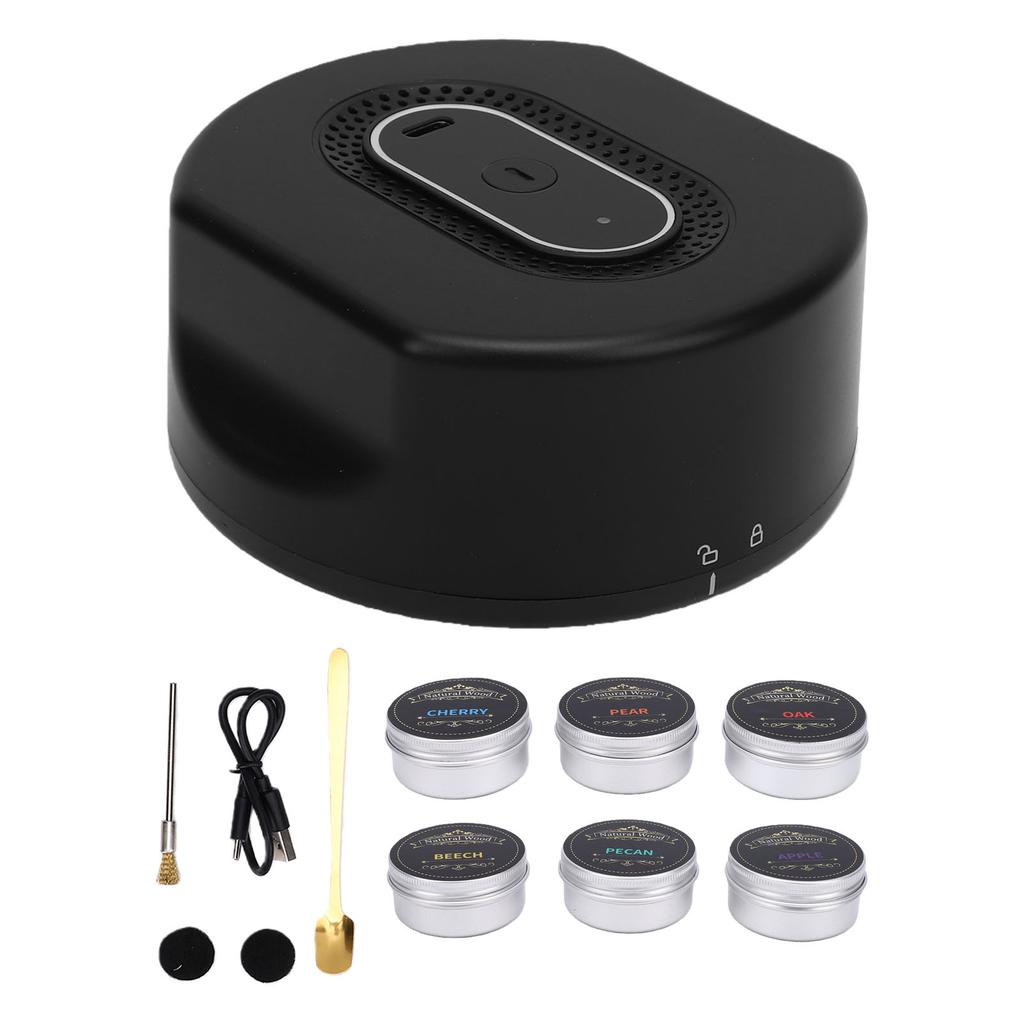 Electric Whiskey Smoker Kit Rechargeable Old Fashioned Cocktail Bourbon Drink Smoker Kit with 6 Flavors Wood Chips