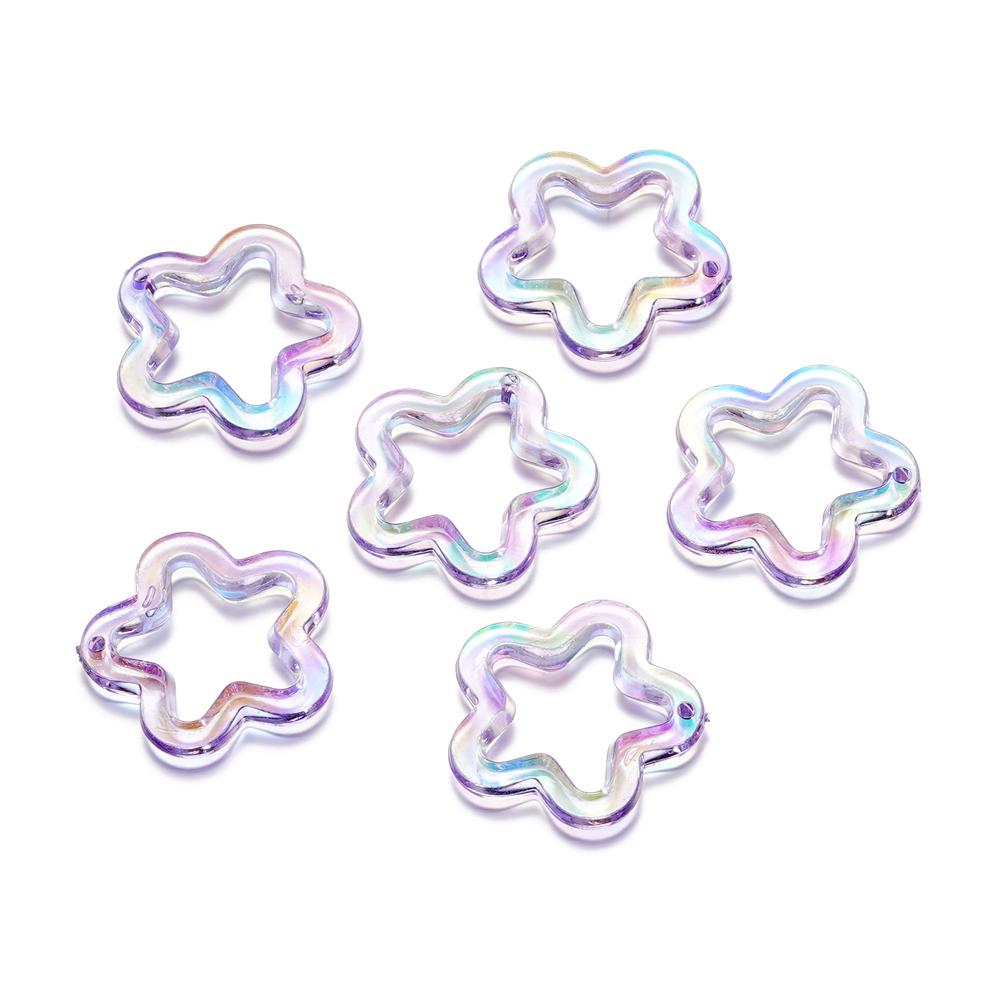 10Pcs/Lot 30*30.5mm Acrylic Transparent Five Pointed Star Pendant for DIY Jewelry Making Bracelet Necklace Charms Accessories