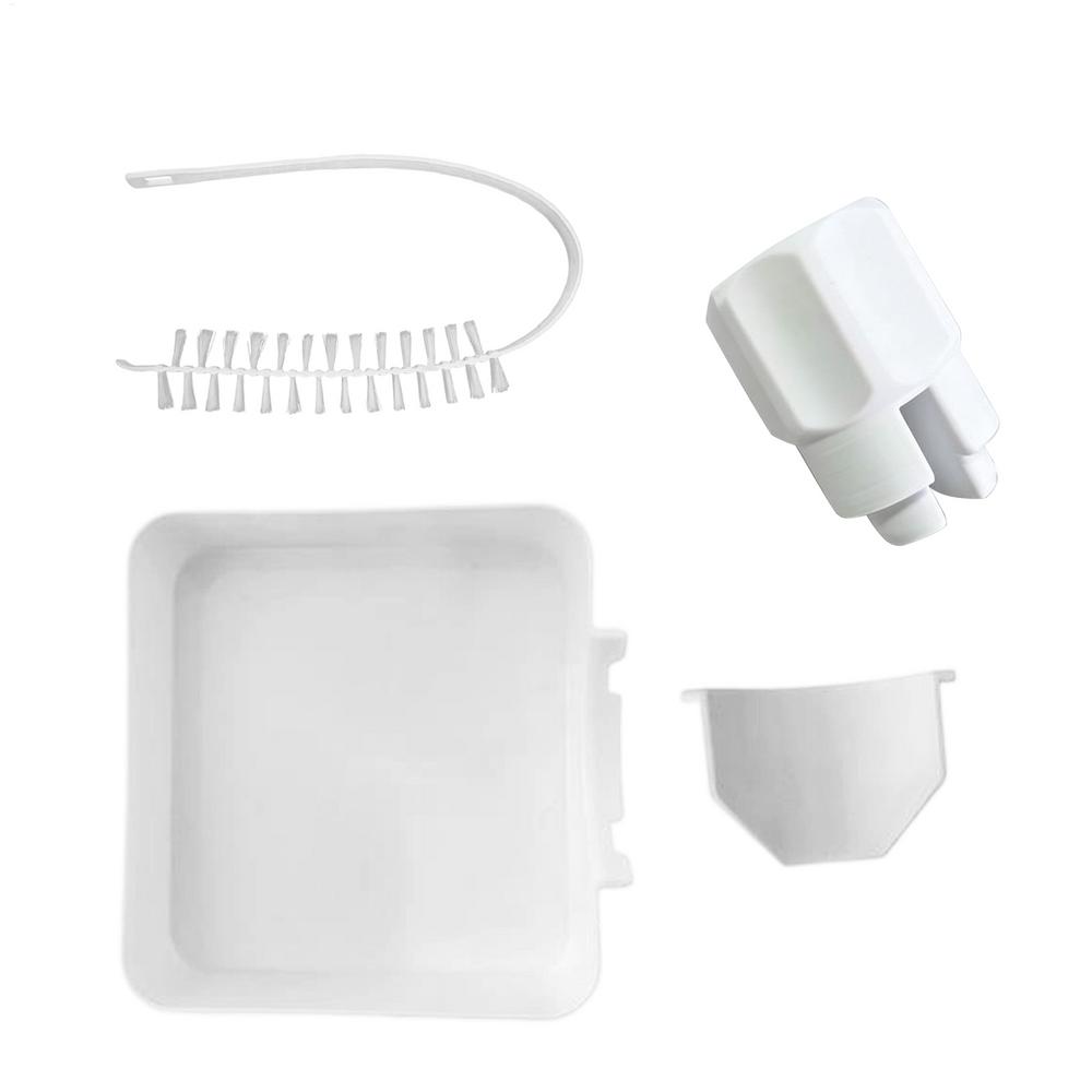 Washing Machine Drain Filter Tray Water Collection Funnel with Brush Replacement Accessory for Washer Home Rental Apartments