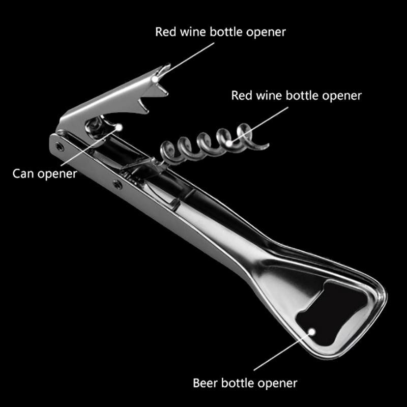2 In 1 Stainless Steel Red Wine Opener Professional Multifunction Portable Screw Corkscrew Kitchen Bar Tools