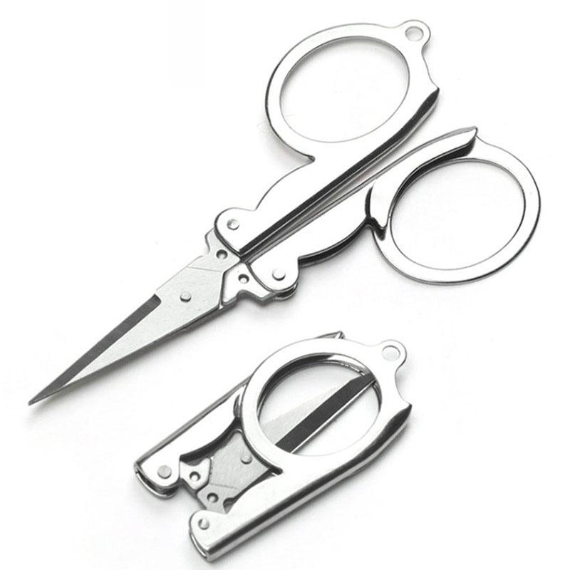 Fishing Shears Stainless Steel Folding Portable Travel Household Mini Scissors Fishing Small Eyebrow Scissors Foldable Thread Clipper