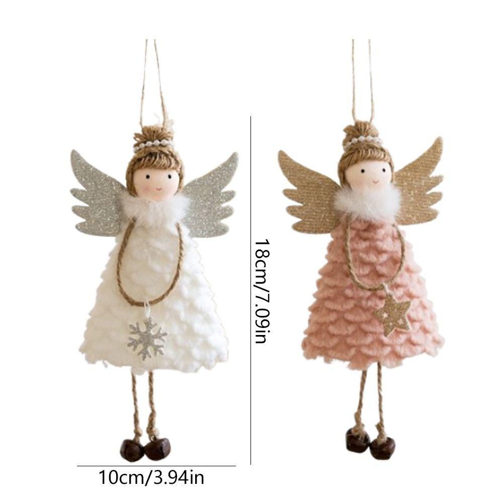 2pcs Cartoon Angel Girl Pendant Plush Christmas Tree Hanging Decoration New Year Festival Gifts