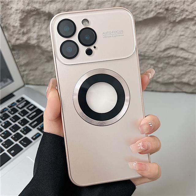 For iPhone 16 Pro Max Luxury Magesafe Magnetic Wireless Charging Phone Case For iPhone 15 14 Plus 13 12 Glass Lens Camera Cover