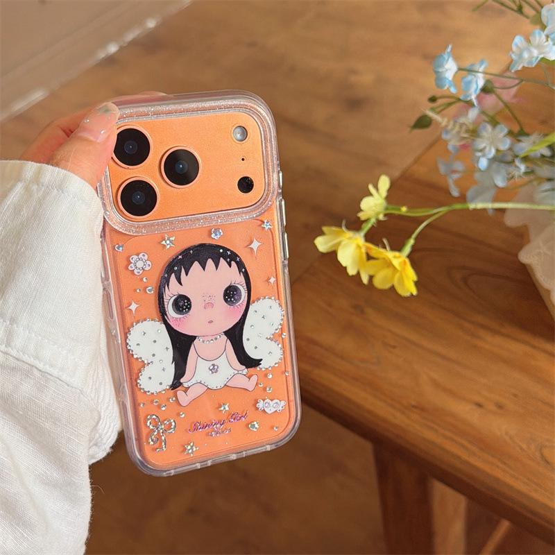 

Adorable Angel Wings Jade Phone Case for iPhone 17/16 Pro Max/15/14 Apple 14