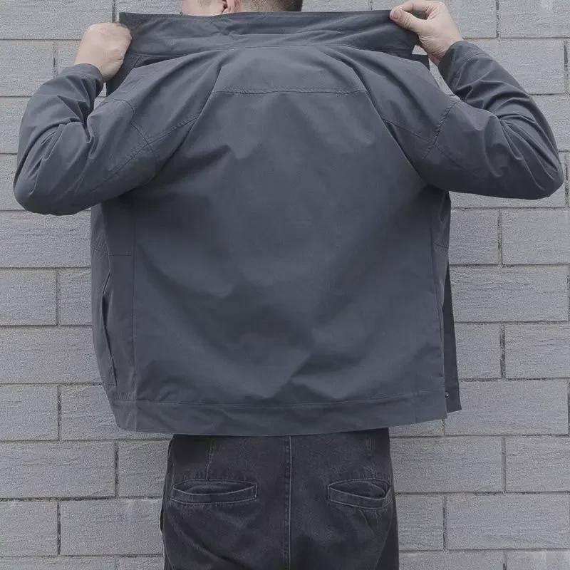 Men's Korean Style Black Casual Sports Jacket - Trendy, Handsome, Versatile, and Lightweight for Spring and Autumn