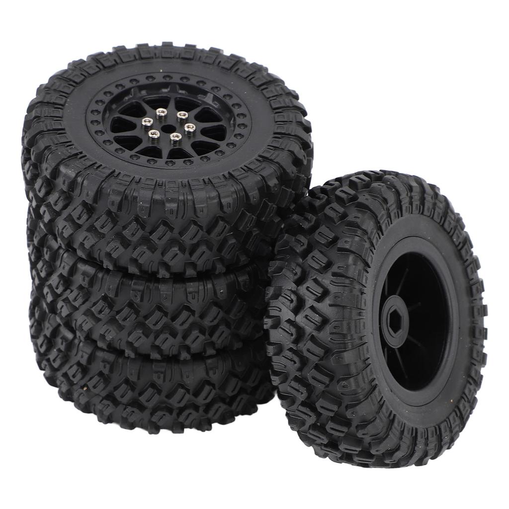 RC Car Tires Rubber Sturdy Remote Control Pickup Truck Wheel Tires Replacement for MN82 Black