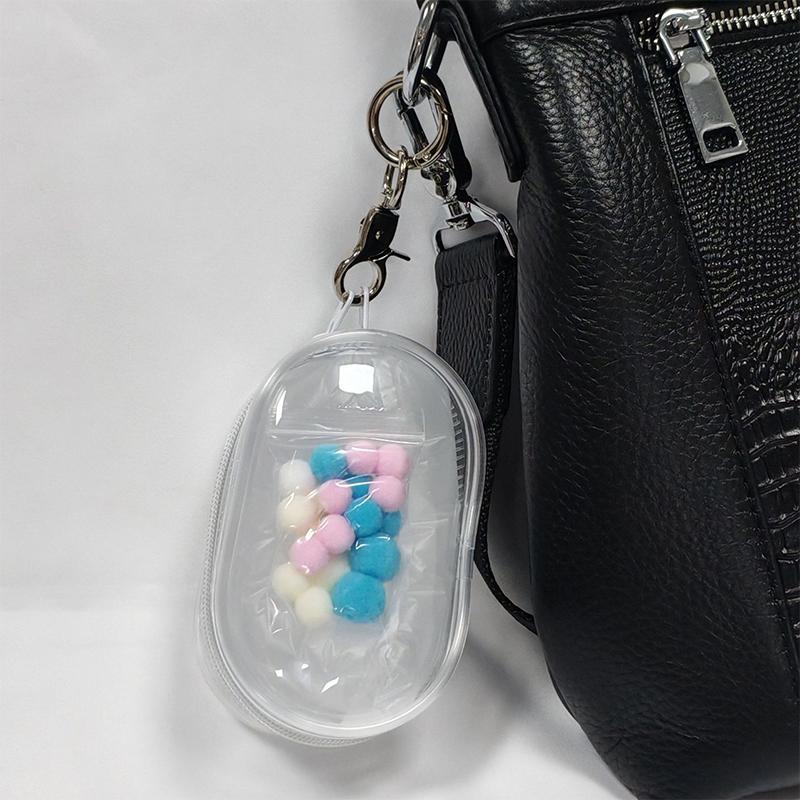 Οθόνη κούκλας Διαφανές κουτί αποθήκευσης Θήκη Mystery Box Τσάντα μπρελόκ Χαριτωμένη οργάνωση κούκλας τσάντας με βελούδινη θήκη για τη σκόνη