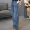 Damen Wide Leg Jeans Retro Locker Schlankmachend Modisch Übergröße Neu High Waist Jeans