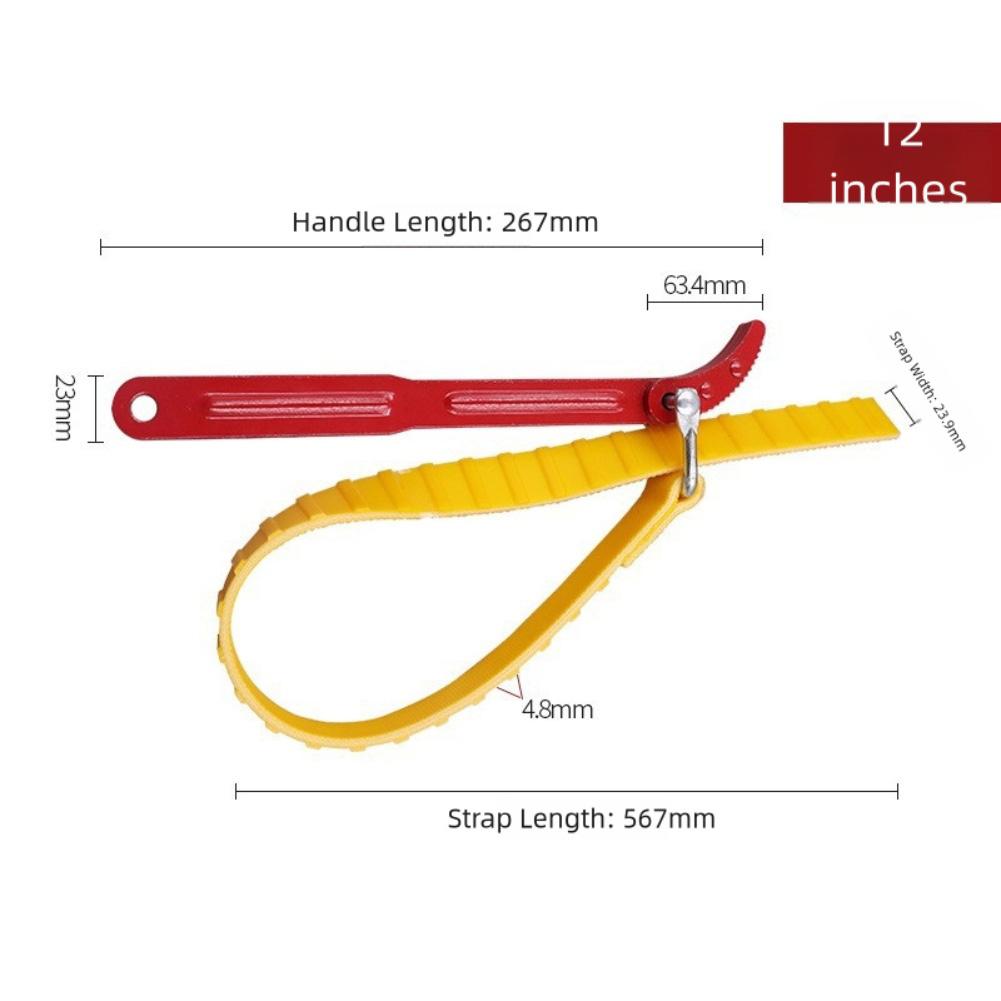 12 Inches Belt Puller Strap Wrench for Oil Filter Replacement and Pipeline Maintenance Suitable for Various Sizes