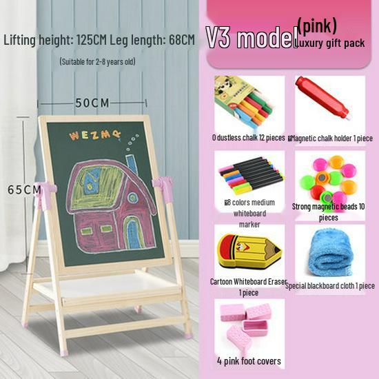 Double-Sided Magnetic Doodle & Writing Easel for Toddlers - Dust-Free Blackboard