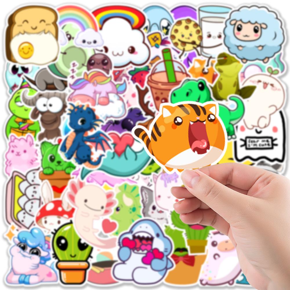 50PCS Cute Cartoon Graffiti Stickers for Notebooks, Skateboards, Water Bottles, Cars, and Luggage