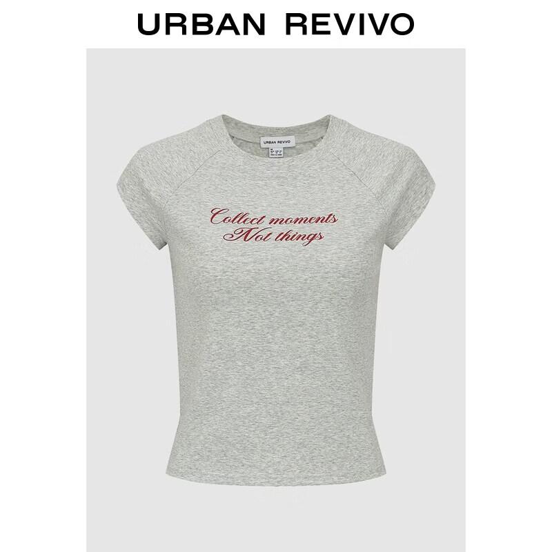 UR2026 Women s Color-block Letter Print Slim Fit T-shirt S