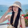 Empty top ice silk bucket hat women's summer eaves UV protection face cover sun hat versatile ponytail basin hat
