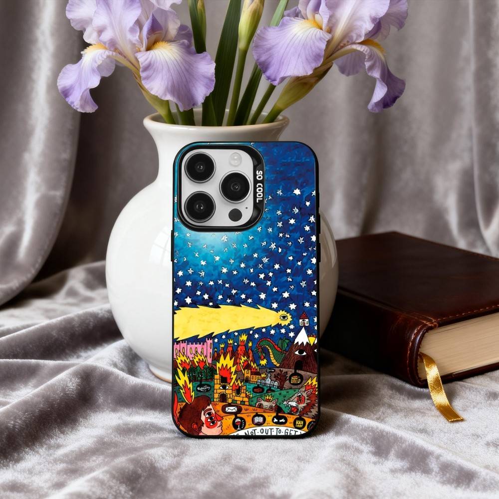 Pop-rock N-Neck D-Deep Band Phone Case For iPhone17,16,15,14,13,12,11 Plus,Pro Max Black Candy Silver Plated Cover