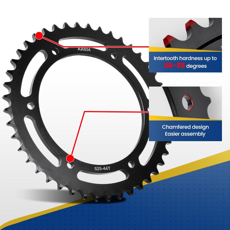 525-15T/44T Motor Front Rear Star Chain Wheel Sprocket for Hyosung GT 650 GT650 S R Comet FI Naked II EFI Sport touring