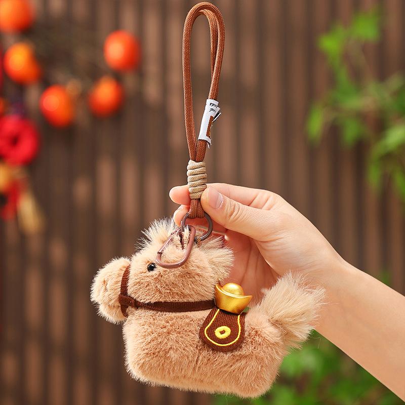 Portachiavi Fascino Cavallo Cartone Animato Ciondolo Borsa Decorazione da Appendere Portachiavi Auto Anno del Cavallo Regalo Fortunato 2026