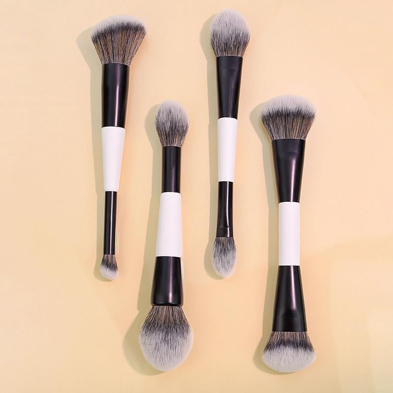 1/4Pcs Multi-Functional Foundation Makeup Brush Double-Ended Contour Brush For Beauty Blending Liquid Powder Concealer Cream