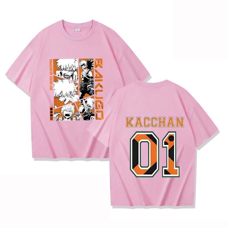 New Anime Bakugou Katsuki Printing T Shirts Unisex Fashion Short Sleeve T Shirt Women Summer Casual Loose T-shirt