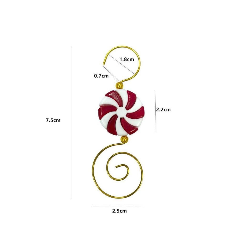 Festive Candy-Shaped Striped Christmas Tree Hook