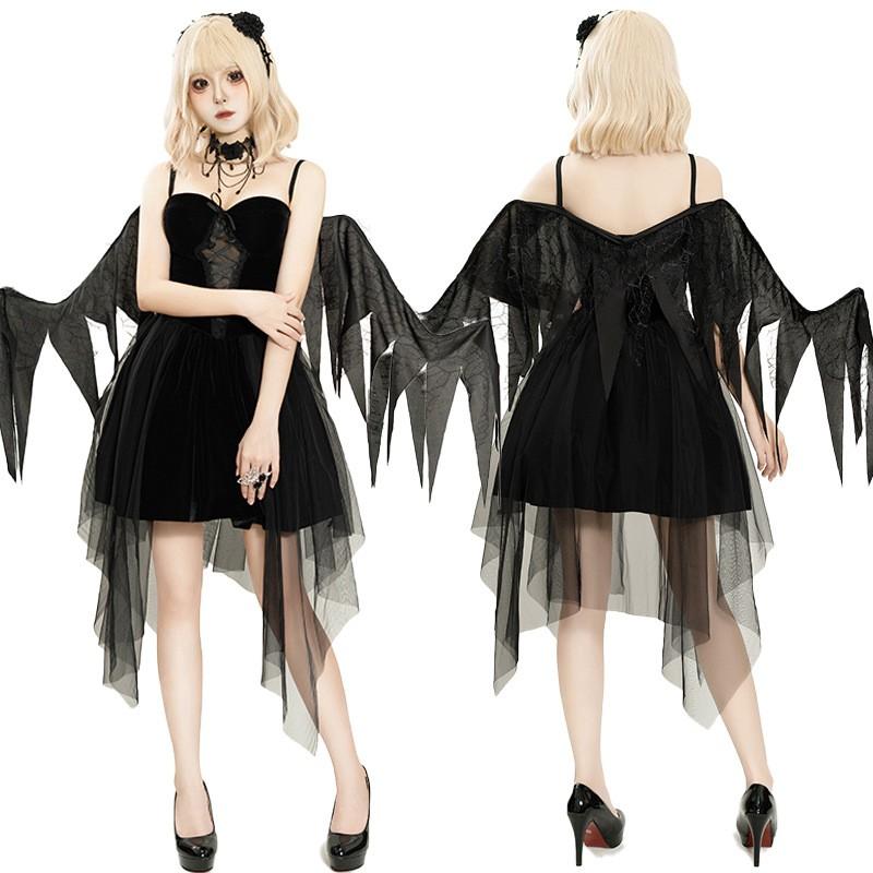 Dark Angel Vampire Halloween Costume Women Cosplay Outfit Fantasy Party Dress S M L XL