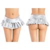 Womens Metallic Shiny Pleated Miniskirt Low Rise Skirt Nightclub Dance Performance Costume