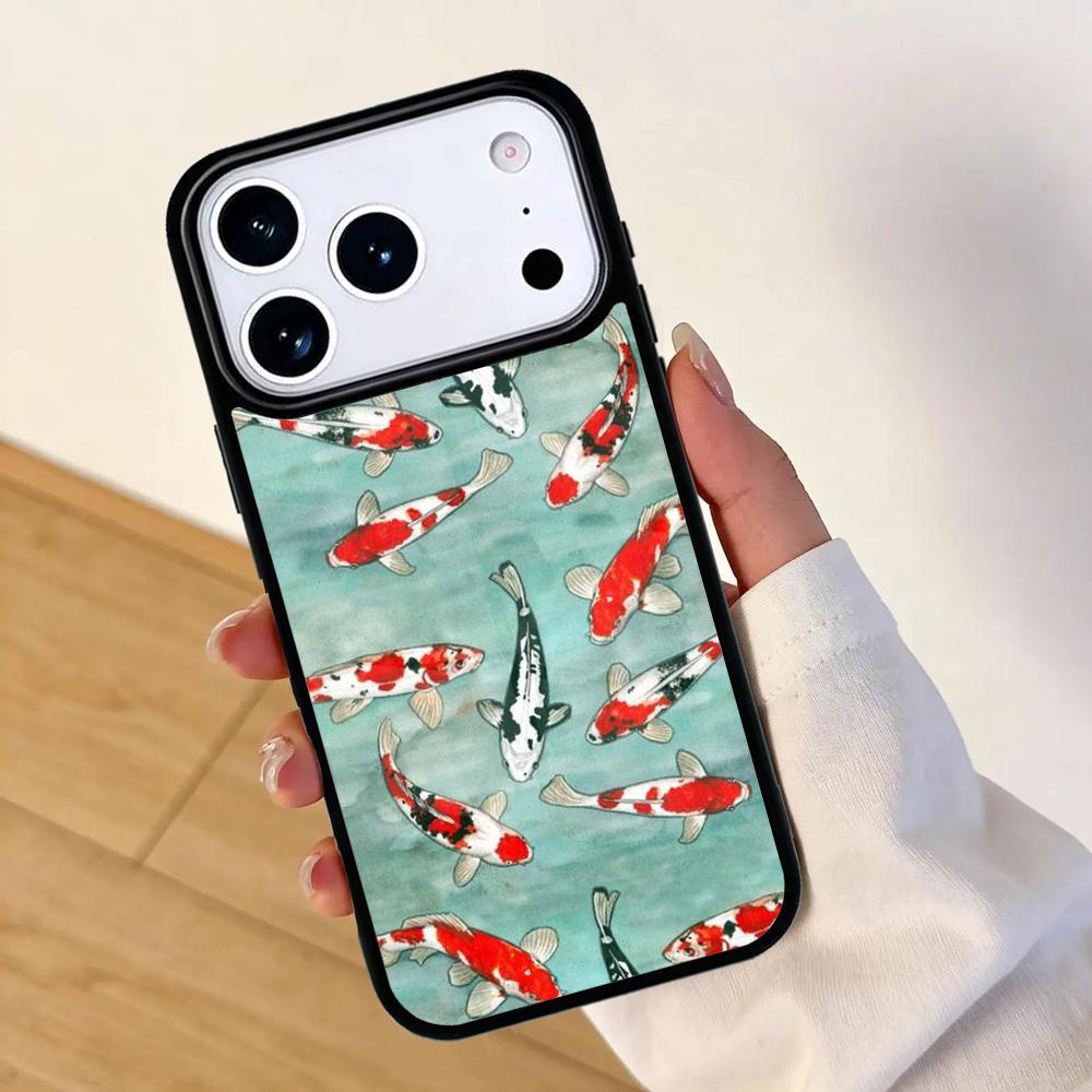 Koi Carp Fish Mobile Phone Case for IPhone 17 AIR 16pro Max 15 14 13 12 11 Bumper Cover