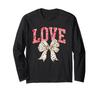 Love Heartful Pink Art Full Bow Design Long Sleeve T-Shirt