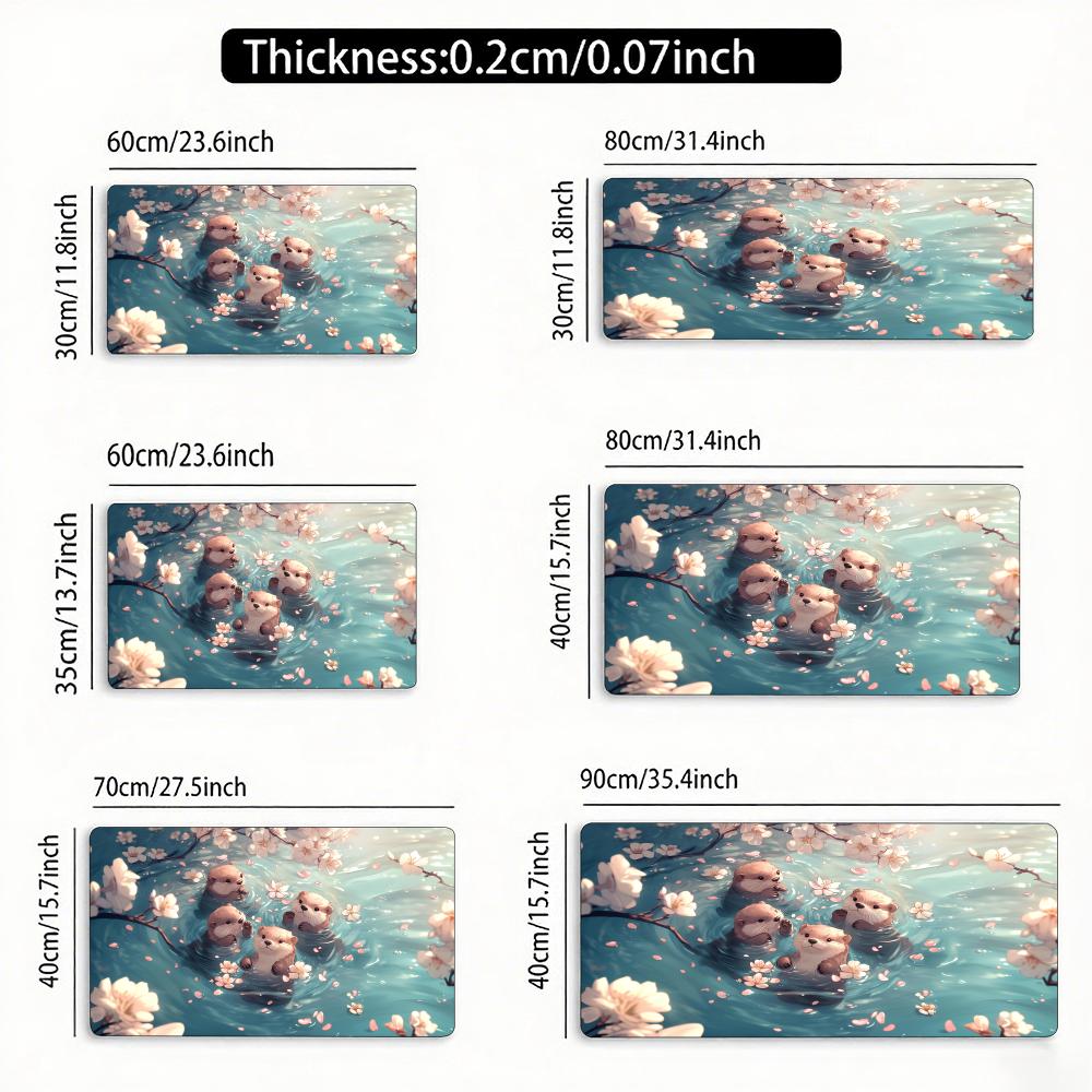 Cute Kawaii Otters Magic Party Game Mat Durable Rubber for MTGTCG Games Xcm Mouse Pad Office Desk Rug Party Friendly Design