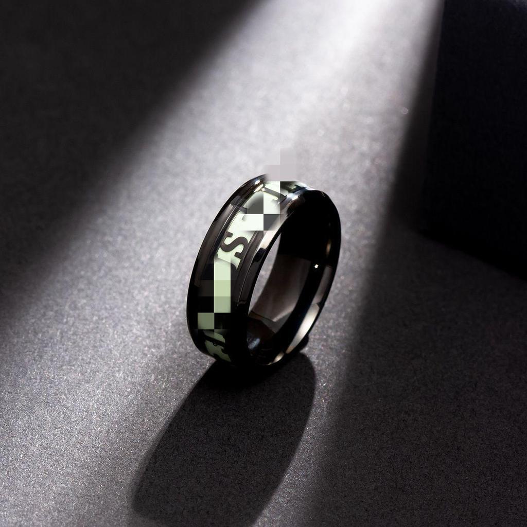 European & American Minimalist Stainless Steel Luminous Ring: Halloween, Easter & Christmas Jewelry