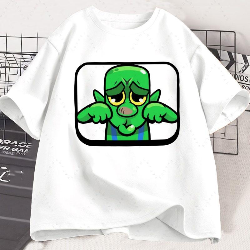 Summer Adult Royal Goblins Crying Tshirt Men 100 Cotton Shortsleeved Roundneck Royal Outdoor Comfortable Breathable Street S