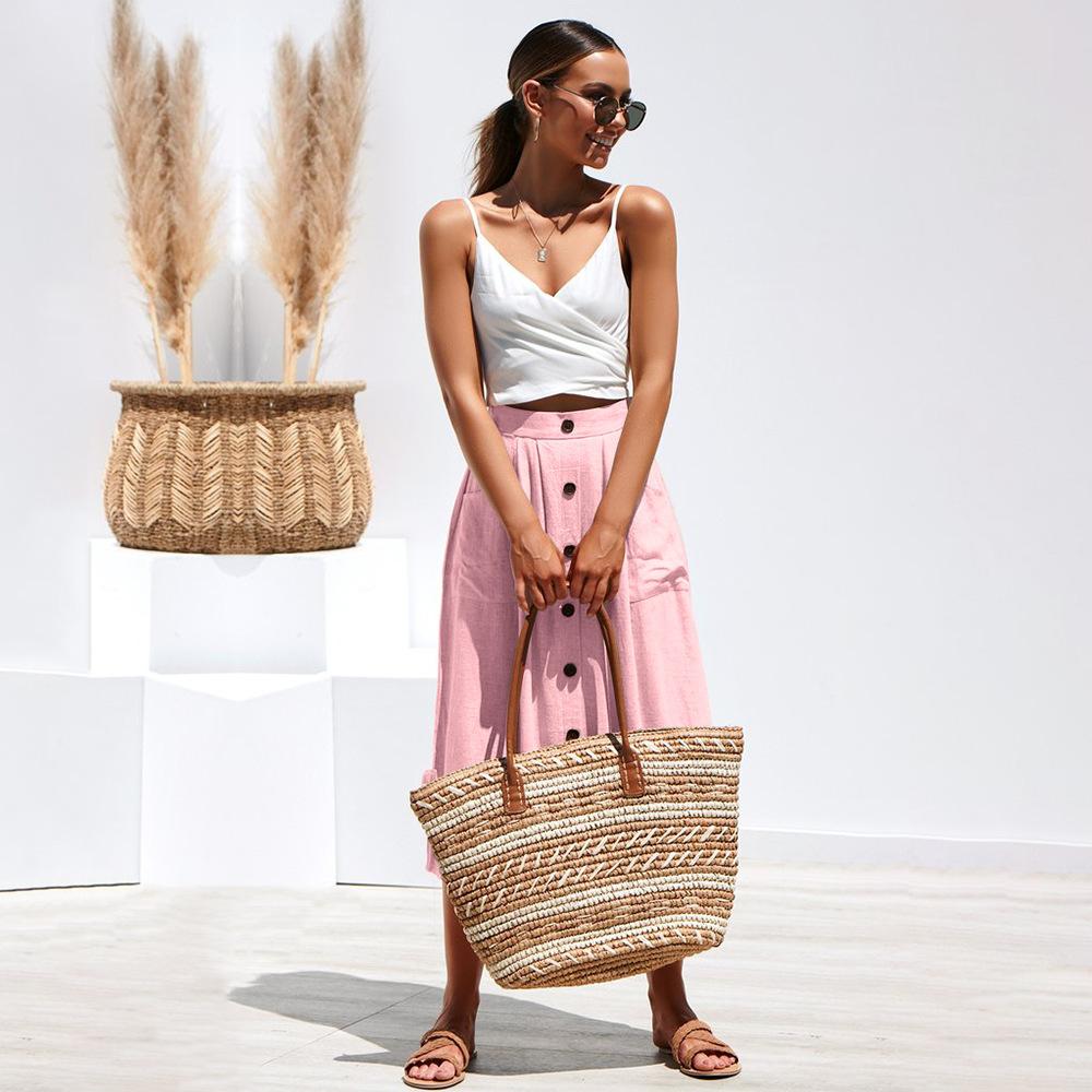 Spring and Summer Women's Skirt Plus Size Loose Pocket Half-body Skirt